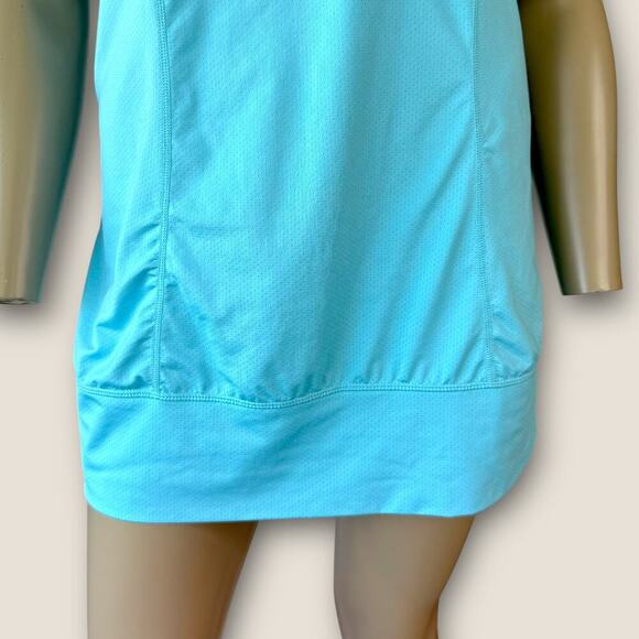 Zella Athletic Racerback Ruched Back Tank Top Gym Activewear Size L Long Blue - Picture 6 of 16